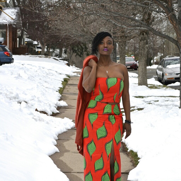 Print high slit skirt - Picture 1 of 1